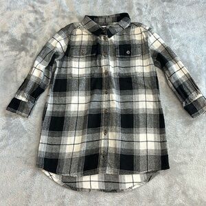 Old Navy - cotton (lightweight flannel) plaid button down shirt dress. Size 3T